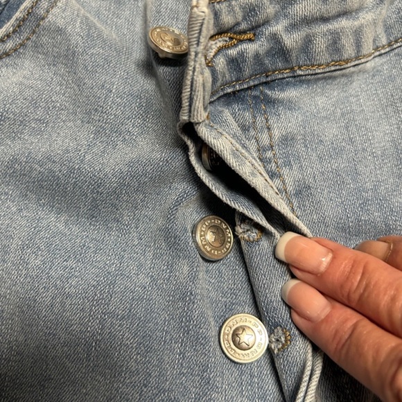 PRINCESS POLLY LIGHT WASH ASYMMETRIC STRAIGHT LEG HOLLY JEANS NWT- SIZE 12 - Picture 7 of 16